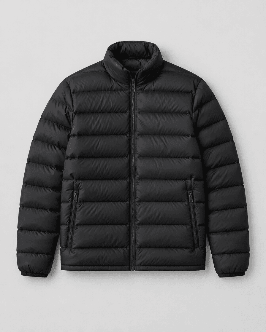 Lightweight Puffer Jacket - Black - view 1