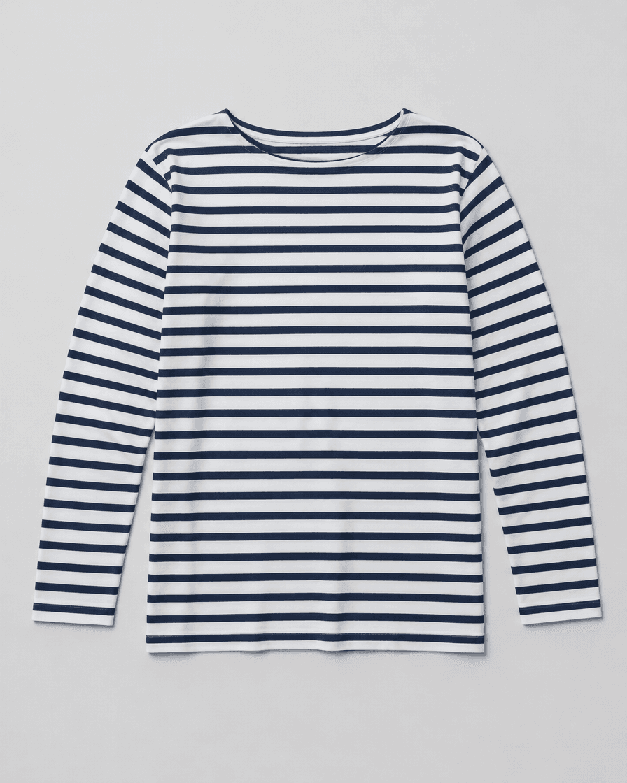 Breton Stripe Long Sleeve Tee - Navy - view 1
