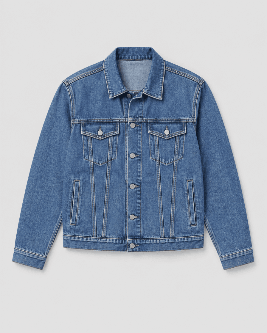 Denim Trucker Jacket - Mid Blue - view 1
